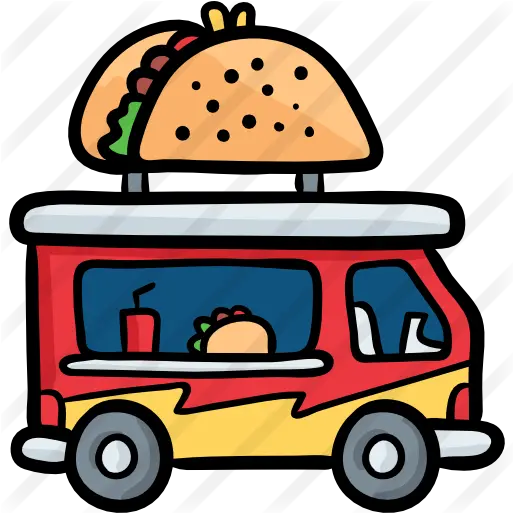  Taco Truck Free Food Icons Taco Food Truck Png Red Truck Png