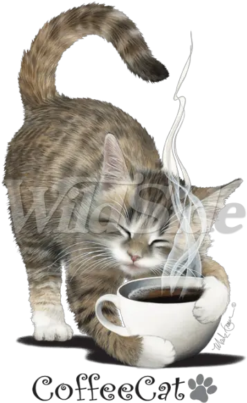  Download Coffee Cat With Paw Print Cat Png Image With No Kitten Cat Paw Print Png