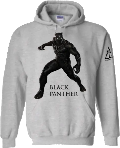  Black Panther Unisex Hoodie With Logo Blue Mountain State Grey Hoodie Png Black Panther Logo