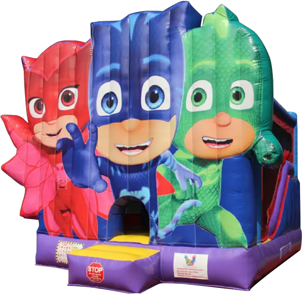  5m Pj Masks Jumping Castle With Slide Jumping Mad Superhero Png Pj Masks Png