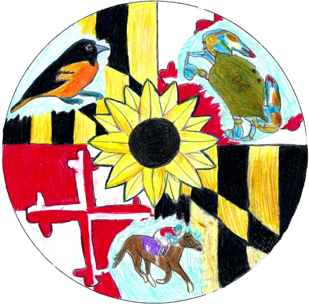  State Election Sticker Art Competition U2014 Fine Arts Office Voted Sticker Maryland Png Vote Transparent Background