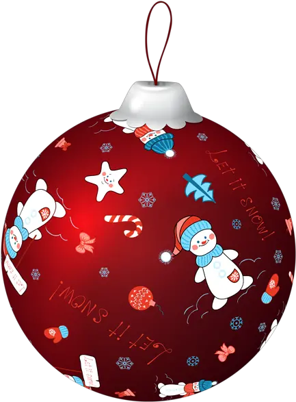  Red Christmas Ball With Snowman Png Clip Art Image Green Christmas Balls Png Red Christmas Ornaments Png