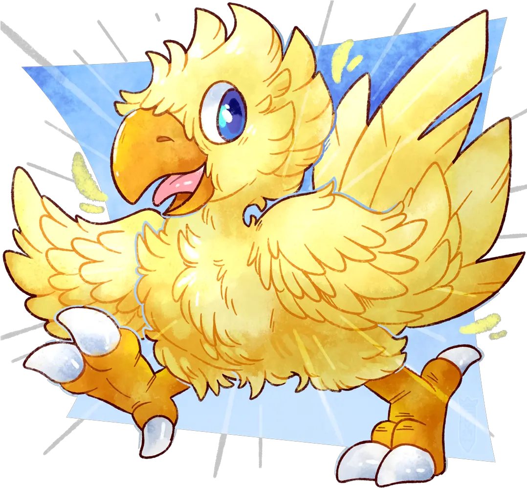  Chocobo Fanart 2 By Crownedvictory Fur Affinity Dot Net Soft Png Chocobo Png