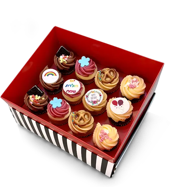  Box Of 12 Medium Birthday Cupcakes Cupcakes In Box 30 Png Birthday Cupcake Png