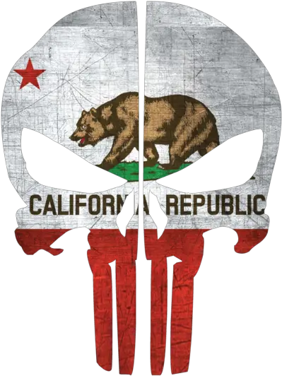  California Flag Punisher Skull California Republic Flag Png California Flag Png