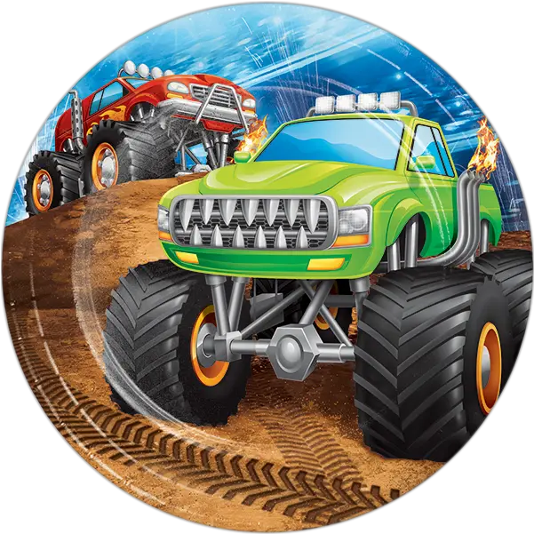  Monster Truck Dessert Plates Monster Truck Birthday Png Monster Truck Png