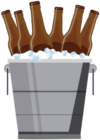  Bucket Beer Ice Flat Balde De Cerveja Png Beer Bucket Png