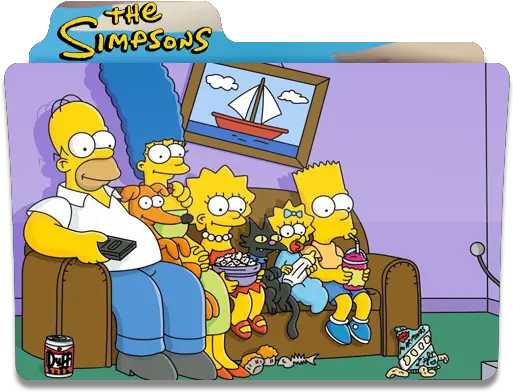  The Simpsons Film Popcorn Folder Folders Free Icon Original Simpsons Couch Gag Png Film Folder Icon