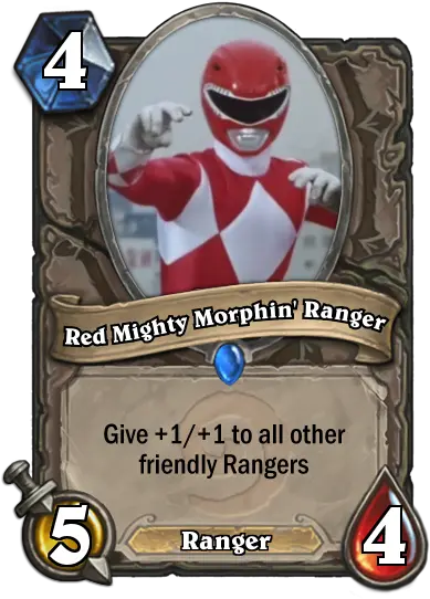  Mmpr Red U2013 Power Rangers Hearthstone Set Druid Of The Talon Hearthstone Png Red Power Ranger Png