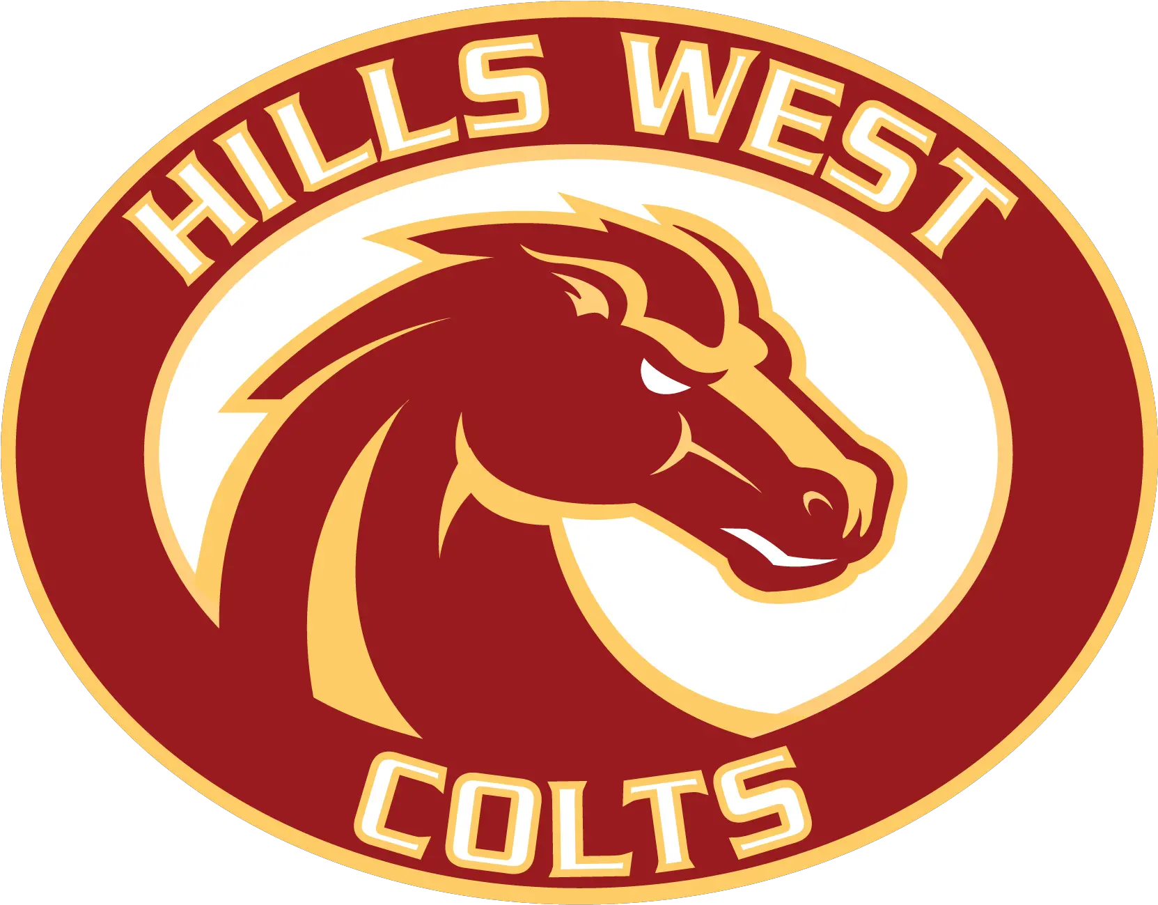  Download Hills West Colts Round Logo Half Hollow Hills Half Hollow Hills West High School Logo Png Colts Logo Png