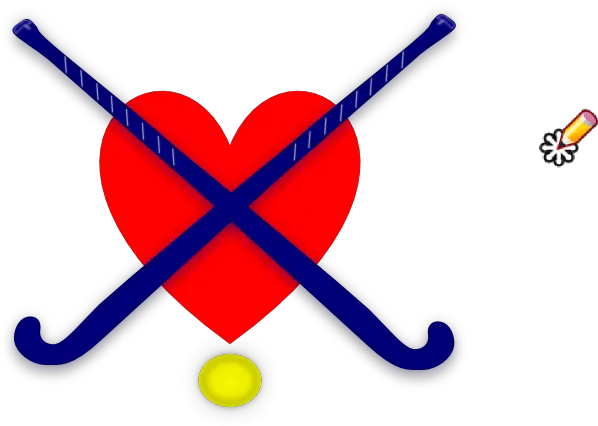  Hockey Sticks Blue With Heart Clip Art Vector Field Hockey Sticks Transparent Png Hockey Sticks Png