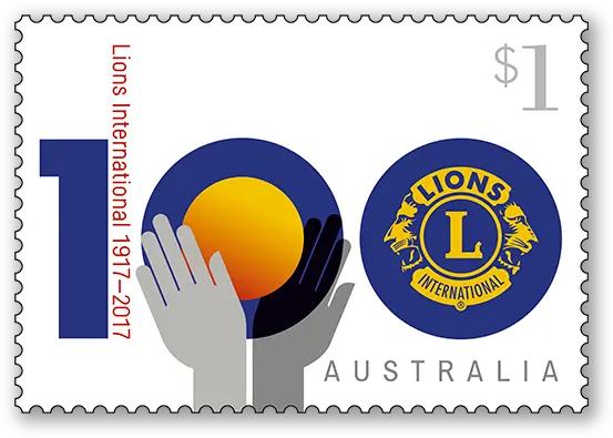  Centenary Of Lions Clubs International Lions Clubs Lions International Stamps Png Lions International Logo