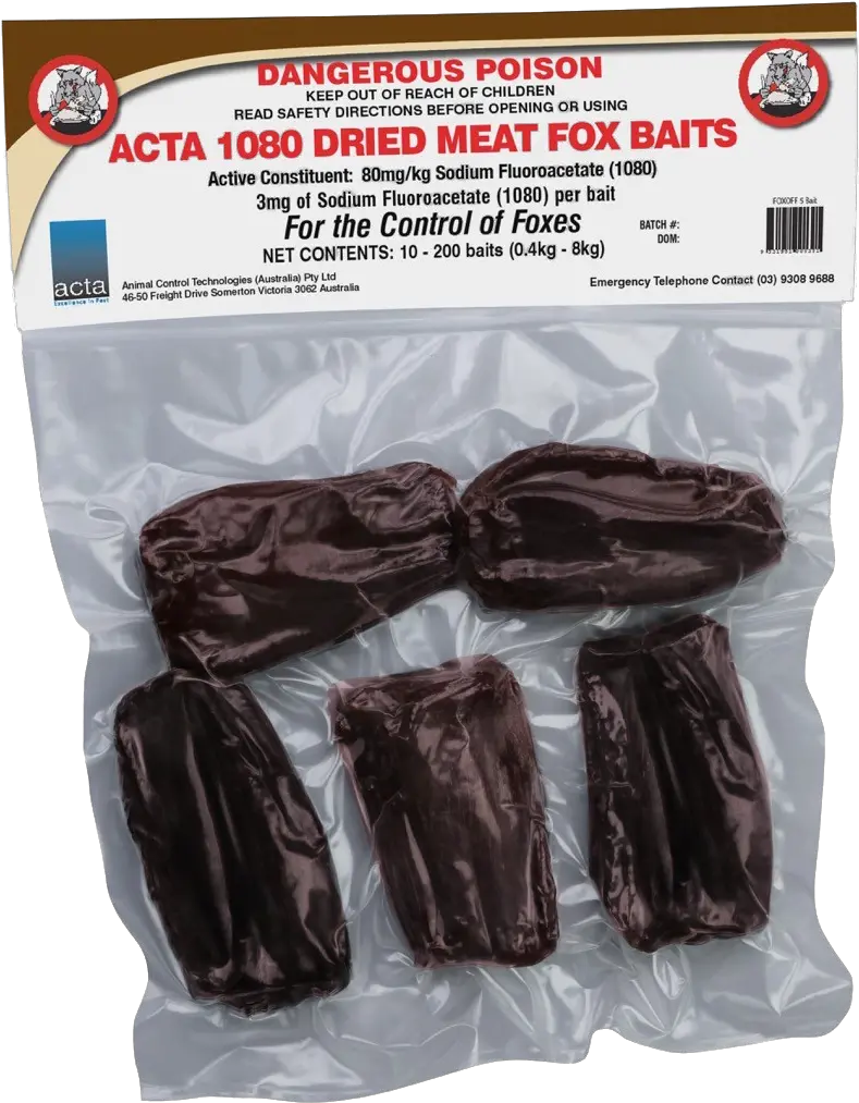  Fox 1080 3mg Dried Meat Baits U2014 Animal Control Technologies 1080 Fox Bait Png Clear Png