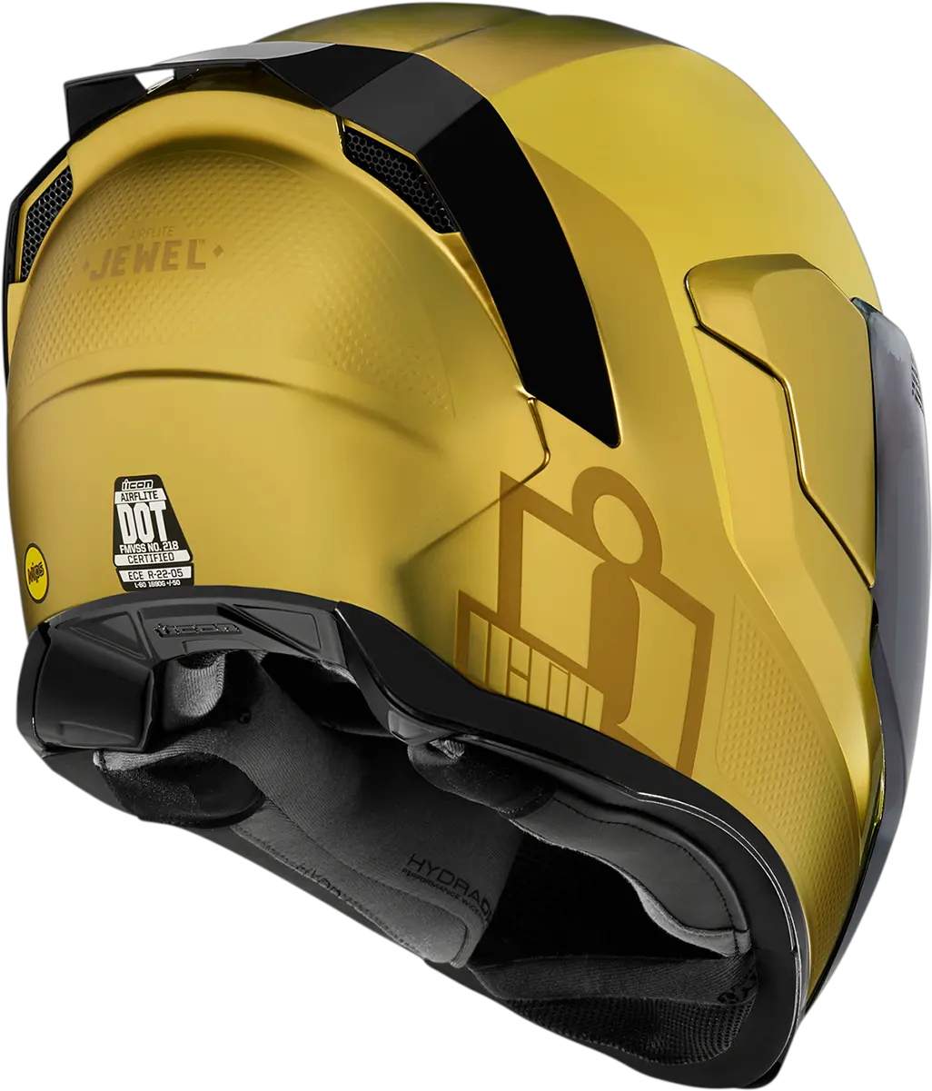  Icon Airflite Mips Jewel Gold Fullface Motorcycle Riding Street Racing Helmet Jtu0027s Cycles Gold Icon Airflite Mips Jewel Png Jewel Icon