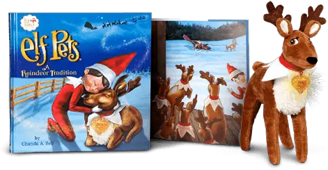  The Elf Elf Pets A Reindeer Tradition Png Elf On The Shelf Png