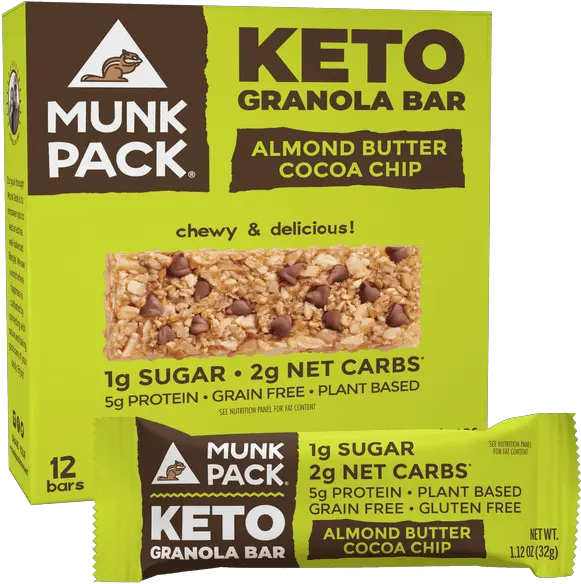  Almond Butter Cocoa Chip Keto Granola Bar 12 Pack Munk Pack Keto Granola Bar Png Windows 98 Icon Pack