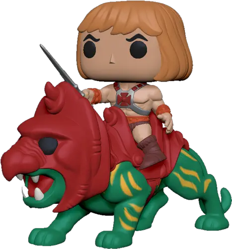  Masters Of The Universe Heman On Battle Cat Pop Rides Vinyl Figure Funko Pop He Man Battle Cat Png He Man Png