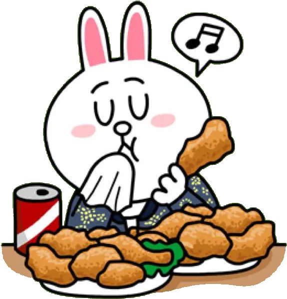  Cheon Song Yiu0027s Cony Special Line Stickers Eating Clipart Cony And Brown Eating Gif Png Line Stickers Transparent