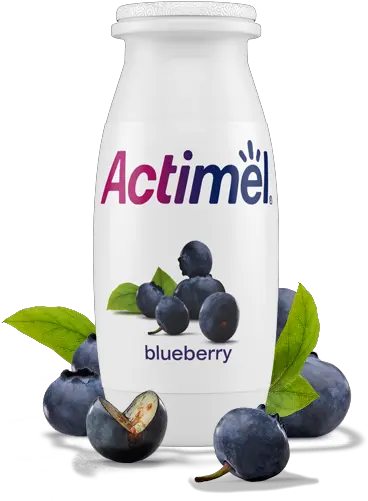  Actimel Blueberry Cultured Yogurt Shot Banana And Strawberry Drink Png Blueberry Png