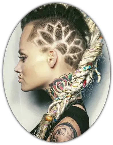  Dread Mohawk Transparent Png Image Braided Mohwak Shaved Sides Mohawk Png