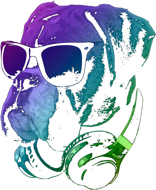  Dj Boxer Dog In Neon Lights T Shirt For Sale By Filip Schpindel Png Boxer Dog Icon