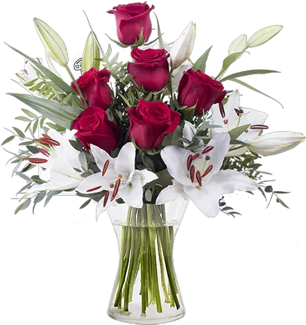  Magical Romance Roses And Lilies Bouquet De Felurs Png White Lily Png