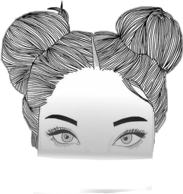  White Aesthetic Space Buns Chicas Dibujos A Lapiz Png Black And White Transparent Tumblr