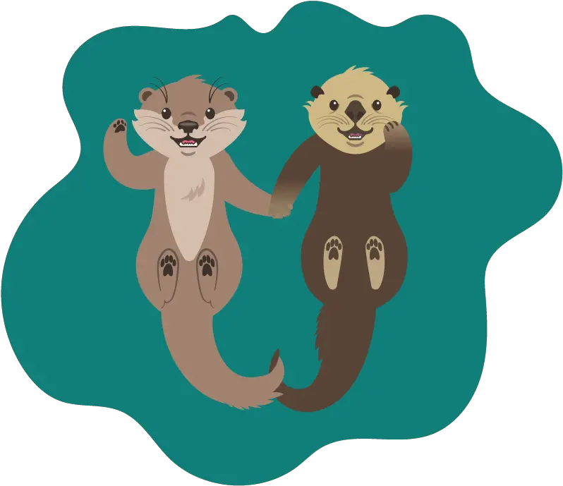  Otter Clipart Transparent Otters Holding Hands Cartoon Png Otter Png