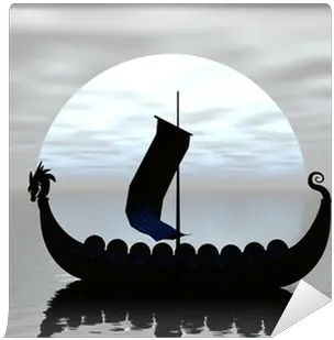  Viking Ship Silhouette Wall Mural Silhouette Viking Ship Png Boat Silhouette Png