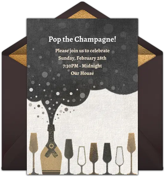  Cocktail Party Invitation Birthday Eve Invite Png Champagne Bubbles Png