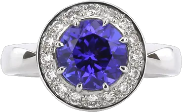  Tanzanite With Diamond Halo Ring U2013 Martin Rogers Jewellery Engagement Ring Png Halo Ring Png