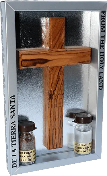  Olive Wood Cross With 2 Holy Land Elements Furniture Png Wood Cross Png