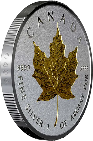  1 Oz Canadian Silver Maple Leaf Coins Png Canadian Leaf Png