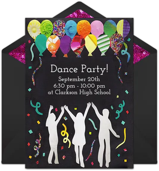  Dance Party Invite Dance Party Invitation Png Dance Party Png