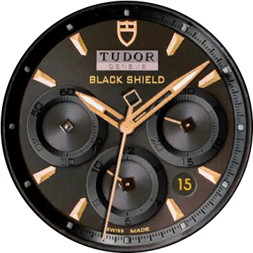  Tudor Black U0026 Gold Shield U2013 Watchfaces For Smart Watches Solid Png Black Shield Png