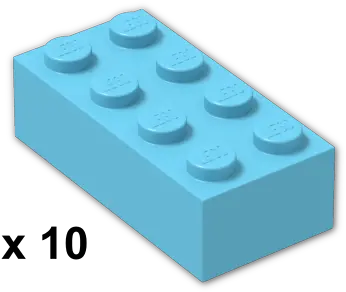  Lego Bricks Lot Of 10 Blue Medium Azure Baby Pastel 2 X 4 New Ebay Light Blue Lego Brick Png Lego Brick Png