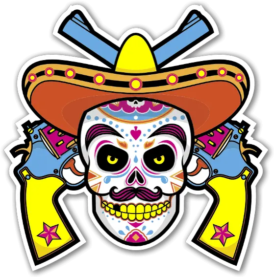  The Mexican Skull Sticker Mexican Skulls Png Transparent Mexican Skull Png