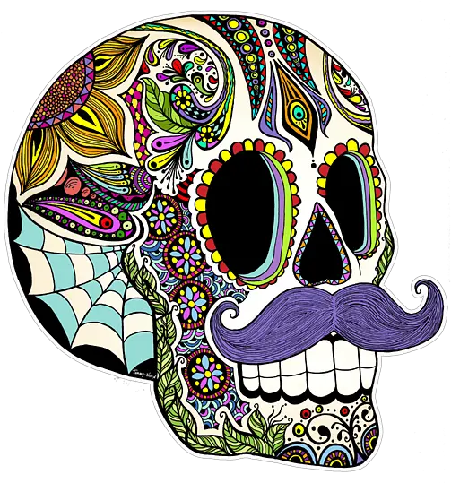  Mustache Sugar Skull Vintage Style Sweatshirt Sugar Skull Mustache Png Mexican Skull Png