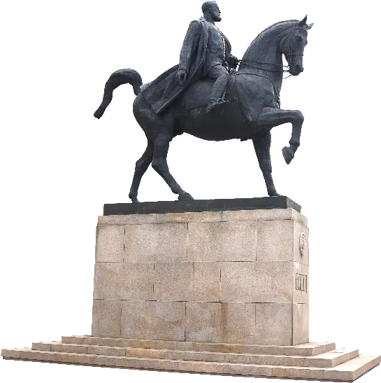  Man Riding Horse Statue Png Man On Horse Statue Cartoon Sculpture Png