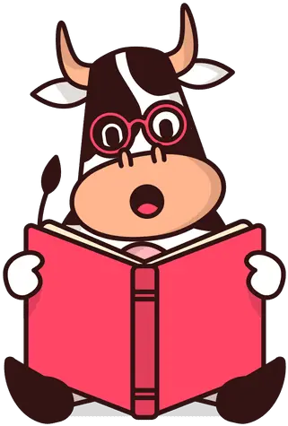  Transparent Png Svg Vector File Cow Reading Book Cartoon Book Png