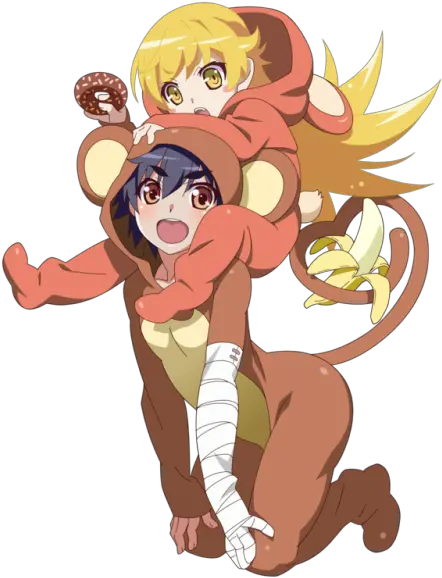  Transparent Two Anime Girls Lewd Monogatari Monkey Png Anime Girls Transparent