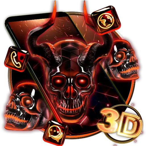  Amazoncom 3d Evil Black Crystal Skull Theme Appstore For Skull Png Dead Emoji Png