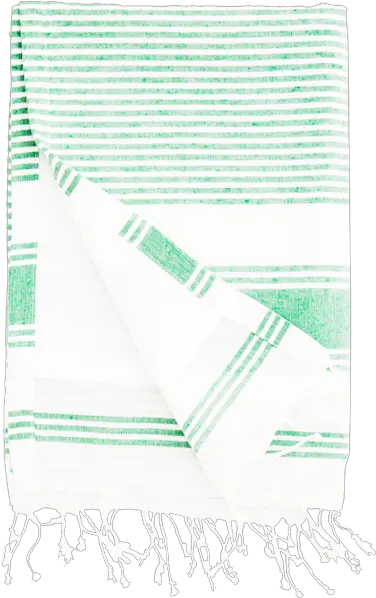  Download Green Towel With White Stripes Png