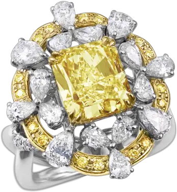  Fancy Yellow Radiant Cut Ring Larry Jewelry Diamond Png Yellow Diamond Png