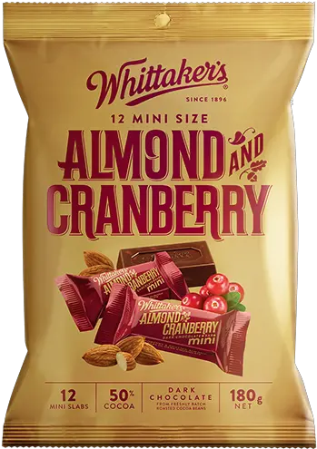  Almond U0026 Cranberry Whittakeru0027s Whittakers Cranberry Chocolate Png Cranberry Png