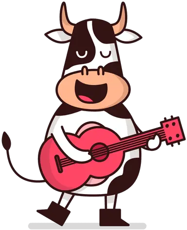  Transparent Png Svg Vector File Cow Playing An Instrument Cartoon Guitar Png