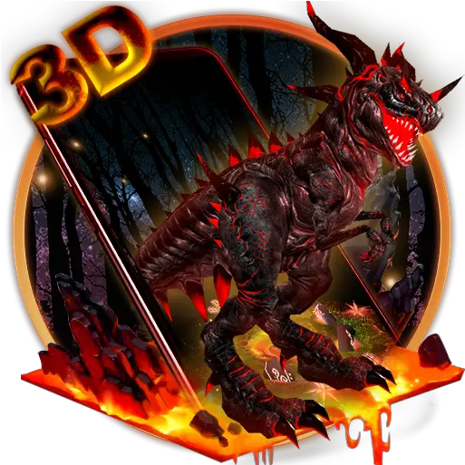  Amazoncom 3d Neon Evil Dinosaur Theme Appstore For Android Illustration Png Evil Png