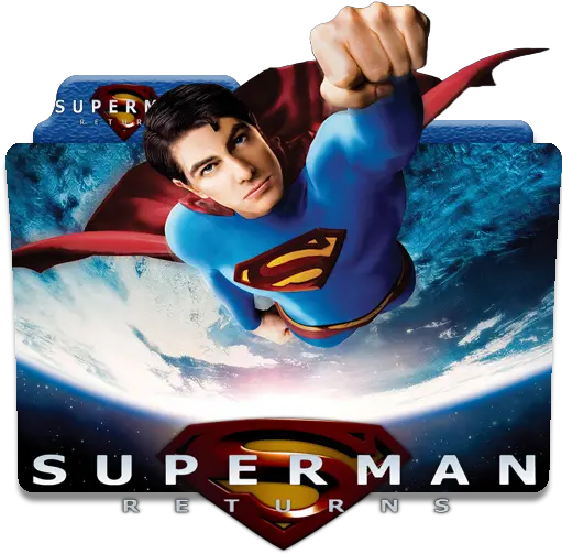  Superman Returns 2006 Folder Icon Designbust Superman Brandon Routh Poster Png Superman Icon