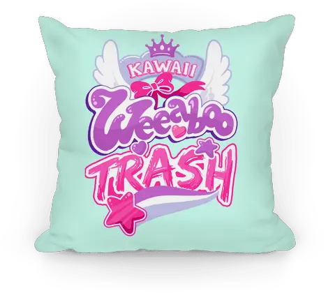  Kawaii Weeaboo Trash Anime Logo Pillows Lookhuman Kawaii Weeaboo Trash Png Logo Anime