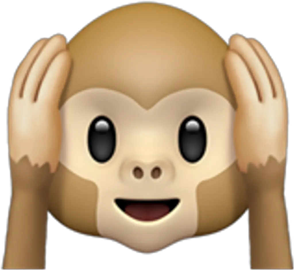  Download Monkey Whatsapp Emoji Ios Whatsappemoji Iosemoji Monkey Covering Ears Emoji Png Emojis Png Download